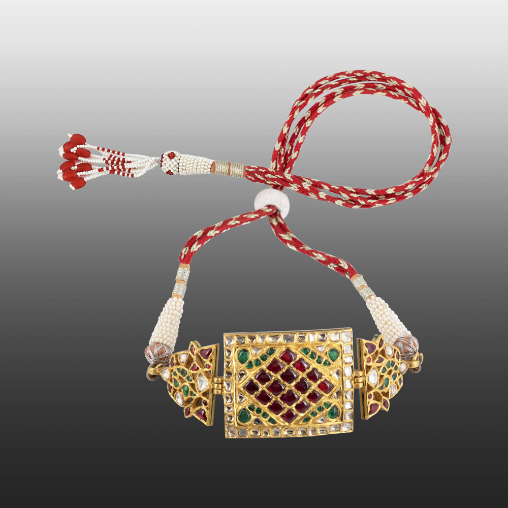 Regal Bajuband with Red-Green Talaf & Uncut Diamond Polki